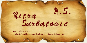Mitra Šurbatović vizit kartica